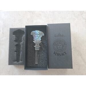New VERSACE Medusa Lead Crystal Bottle Stopper